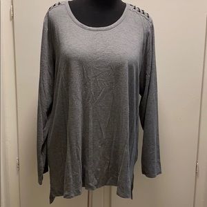 Gray Long Sleeve Top